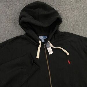 Polo Ralph Lauren Athletic Hoodie 4XLT Fleece Waffle Full Zip Pony Vintage NWT